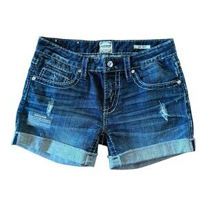 Women's Anoname‎ Distressed Blue Jean Shorts Daisy Short Size 26 NWOT
